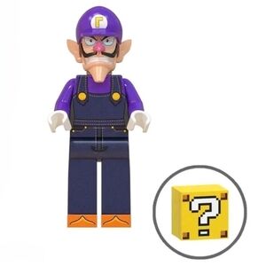 Super Mario Luigi Villan mini figure custom lego brick m18